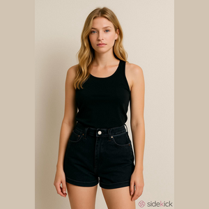 Abercrombie & Fitch Black Jean Shorts High-Waisted